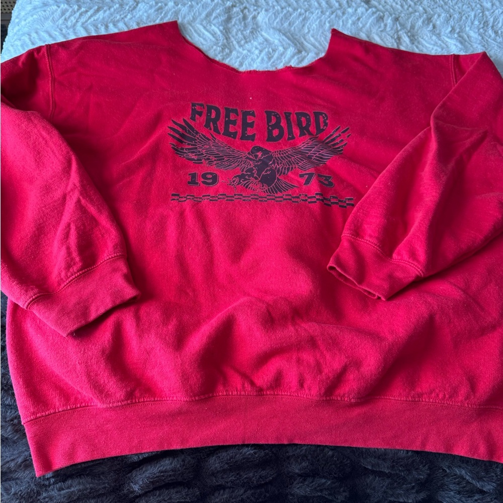 Red Free Bird Graphic Sweatshirt